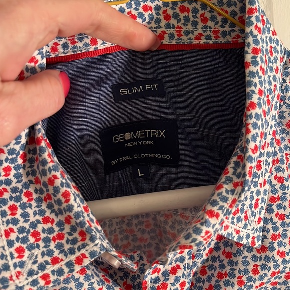 Geometrix Mens L Button Down Slim Fit - Picture 2 of 3